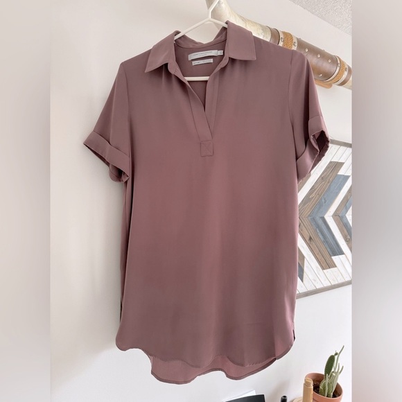 Simons Tops - Short Sleeve Contemporary V-Neck Blouse